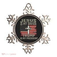 Jesus Is My Savior Trump Is My President Ornament thumb 0