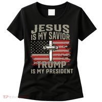 Jesus Is My Savior Trump Is My President Women's T-Shirt thumb 0