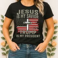 Jesus Is My Savior Trump Is My President Women's T-Shirt thumb 2