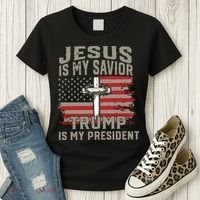 Jesus Is My Savior Trump Is My President Women's T-Shirt thumb 3