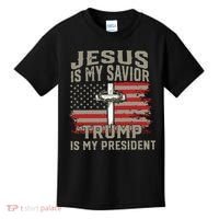Jesus Is My Savior Trump Is My President Kids T-Shirt thumb 0