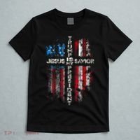 Jesus Is My Savior Trump Is My President American Flag T-Shirt thumb 5