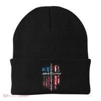 Jesus Is My Savior Trump Is My President American Flag Beanie thumb 0