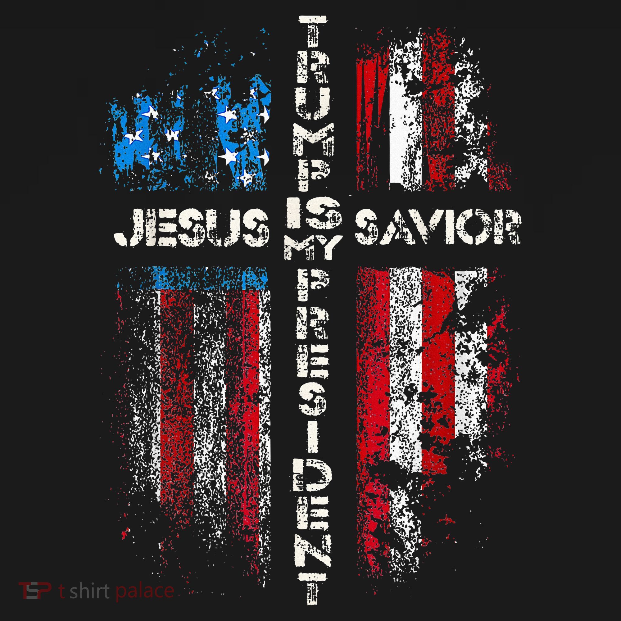 Jesus Is My Savior Trump Is My President American Flag Coaster