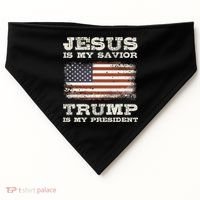 Jesus Is My Savior Trump Is My President USA-Made Doggie Bandana thumb 0