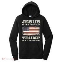 Jesus Is My Savior Trump Is My President Women's Hoodie thumb 0