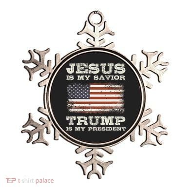 Jesus Is My Savior Trump Is My President Ornament