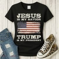 Jesus Is My Savior Trump Is My President Women's T-Shirt thumb 3