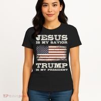 Jesus Is My Savior Trump Is My President Women's T-Shirt thumb 4