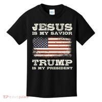 Jesus Is My Savior Trump Is My President Kids T-Shirt thumb 0
