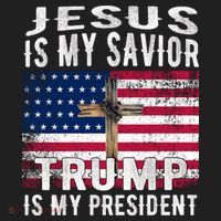 Jesus Is My Savior Trump Is My President American Flag Women's Sweatshirt thumb 2