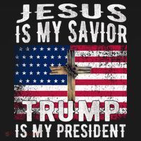 Jesus Is My Savior Trump Is My President American Flag Polo thumb 3