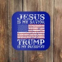 Jesus Is My Savior Trump Is My President 2020 Coaster thumb 0