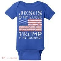 Jesus Is My Savior Trump Is My President 2020 Baby Bodysuit thumb 0