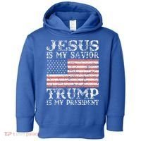 Jesus Is My Savior Trump Is My President 2020 Toddler Hoodie thumb 0