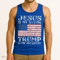 Jesus Is My Savior Trump Is My President 2020 Tank Top thumb 3
