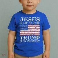 Jesus Is My Savior Trump Is My President 2020 Toddler T-Shirt thumb 2