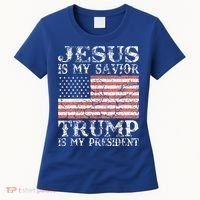 Jesus Is My Savior Trump Is My President 2020 Women's T-Shirt thumb 0