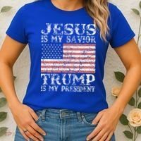 Jesus Is My Savior Trump Is My President 2020 Women's T-Shirt thumb 2