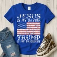 Jesus Is My Savior Trump Is My President 2020 Women's T-Shirt thumb 3