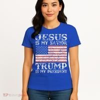 Jesus Is My Savior Trump Is My President 2020 Women's T-Shirt thumb 4