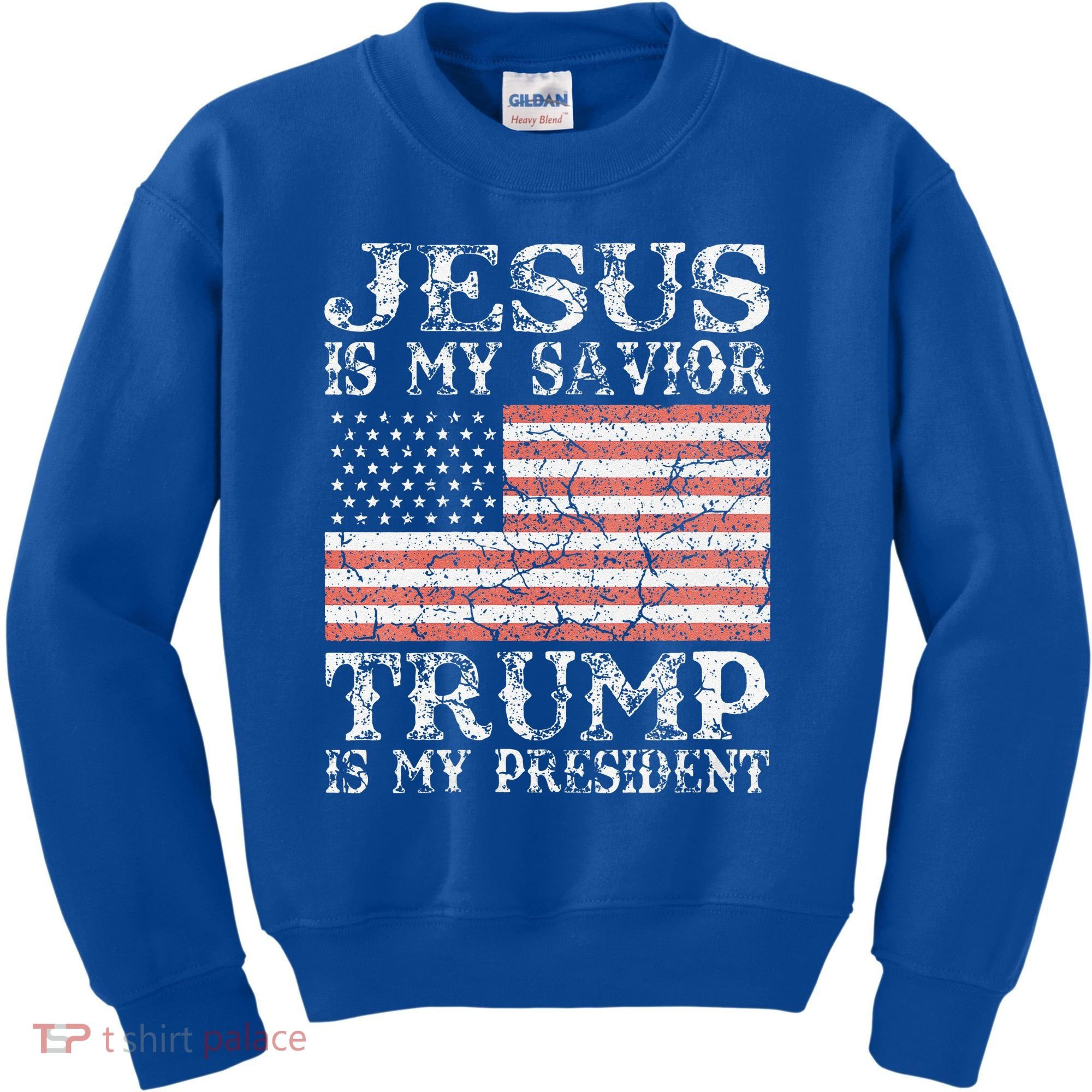Jesus Is My Savior Trump Is My President 2020 Kids Sweatshirt