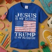 Jesus Is My Savior Trump Is My President 2020 Kids T-Shirt thumb 3