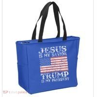 Jesus Is My Savior Trump Is My President 2020 Tote Bag thumb 2