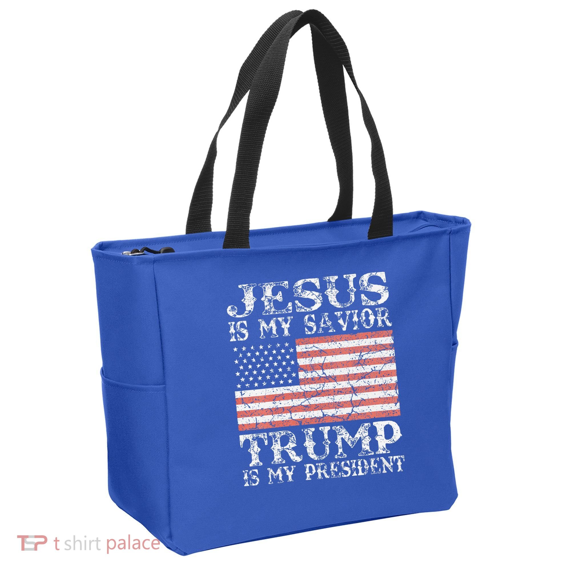 Jesus Is My Savior Trump Is My President 2020 Tote Bag