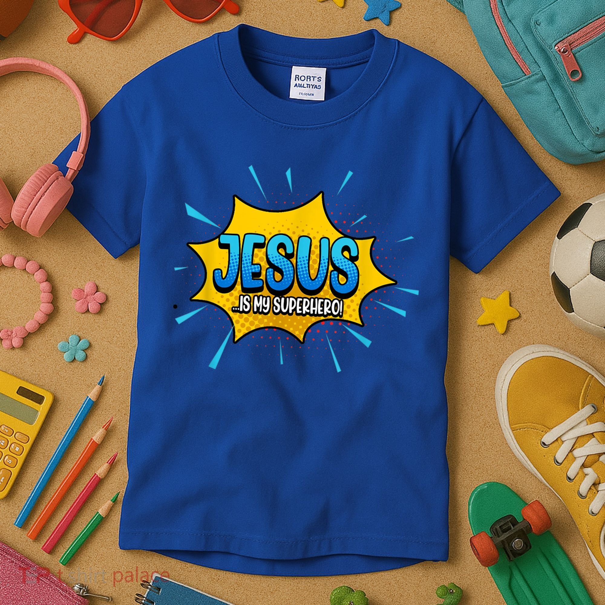 Jesus Is My Superhero God Christian Church Kids T-Shirt