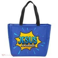 Jesus Is My Superhero God Christian Church Tote Bag thumb 0