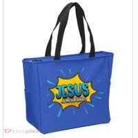 Jesus Is My Superhero God Christian Church Tote Bag thumb 2