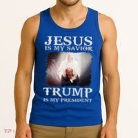 Jesus Is My Savior Trump Is My President Tank Top thumb 3