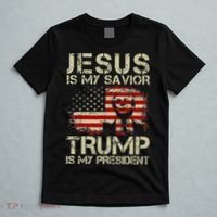 Jesus Is My Savior Trump Is My President Trump 2024 USA Flag T-Shirt thumb 5