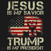 Jesus Is My Savior Trump Is My President Trump 2024 USA Flag T-Shirt thumb 7