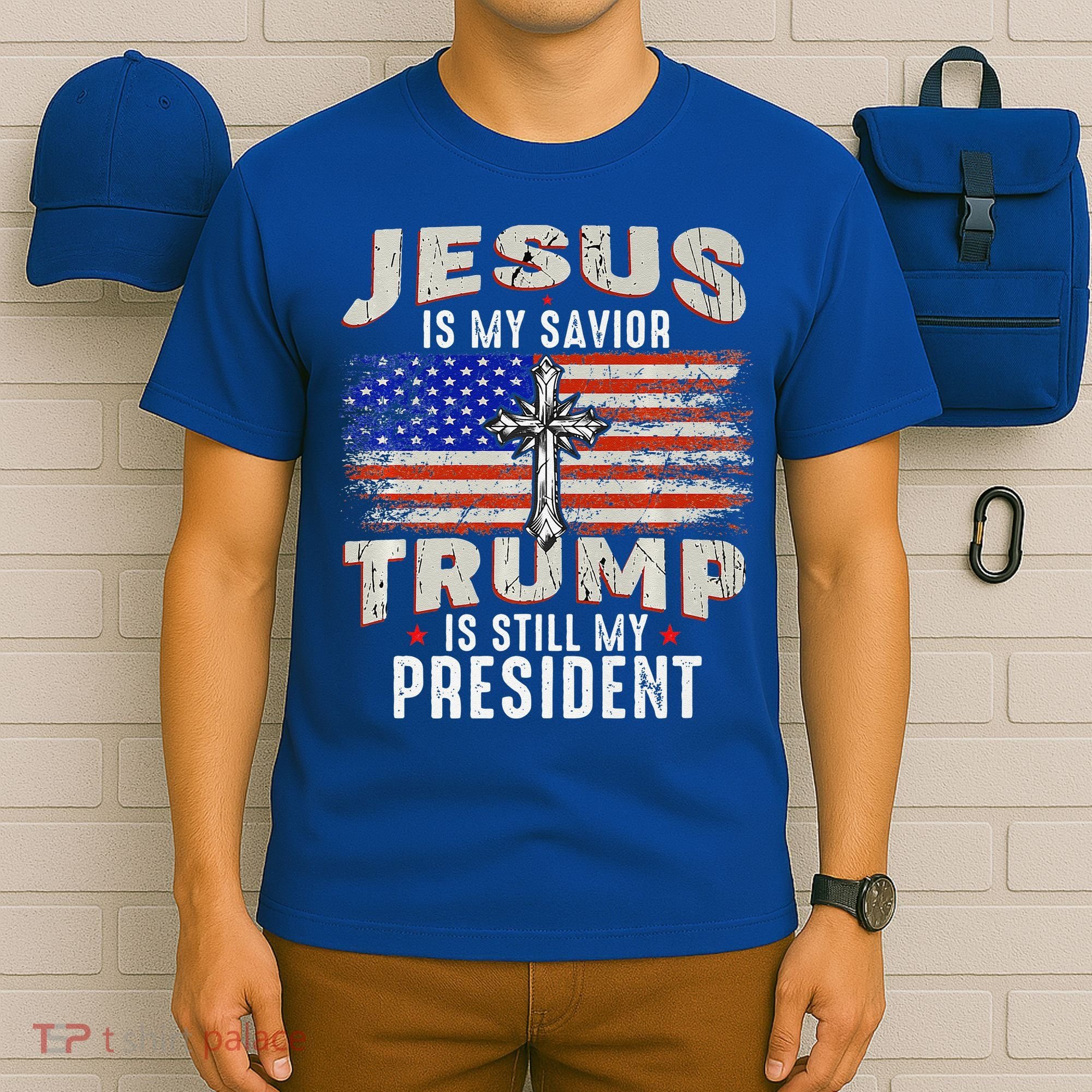 Jesus Is My Savior Trump Is Still My President Trump 2024 Premium T-Shirt