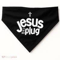 Jesus Is My New Plug Funny Christian Convert USA-Made Doggie Bandana thumb 0