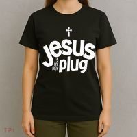 Jesus Is My New Plug Funny Christian Convert T-Shirt thumb 4