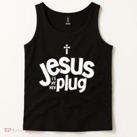Jesus Is My New Plug Funny Christian Convert Tank Top thumb 2