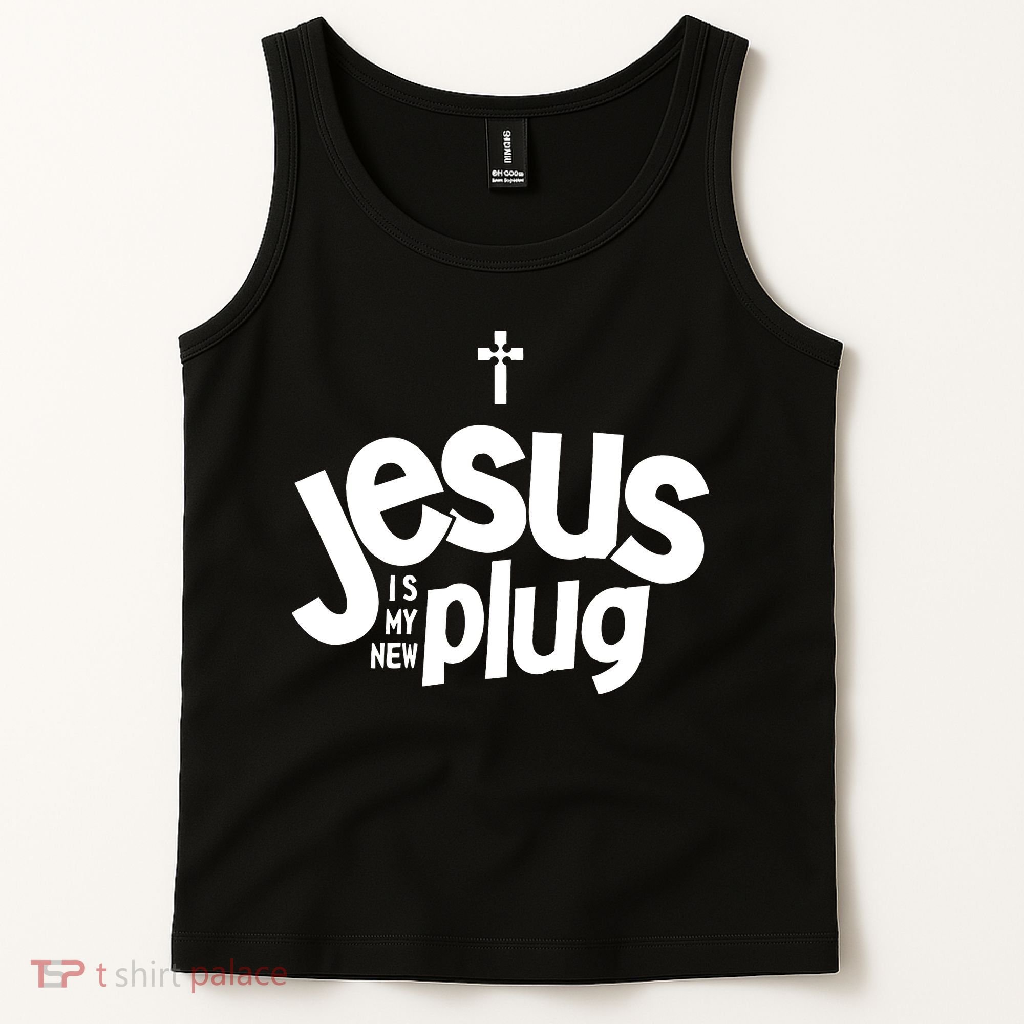 Jesus Is My New Plug Funny Christian Convert Tank Top