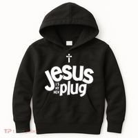 Jesus Is My New Plug Funny Christian Convert Kids Hoodie thumb 0