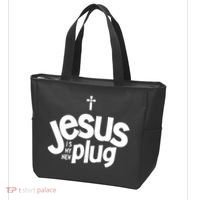 Jesus Is My New Plug Funny Christian Convert Tote Bag thumb 3