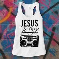 Jesus Is My Jam Christian Faith Lovers Women's Tank Top thumb 3