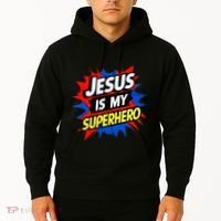 Jesus Is My Superhero Christian God Religious Comic Hoodie thumb 2