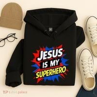 Jesus Is My Superhero Christian God Religious Comic Hoodie thumb 4