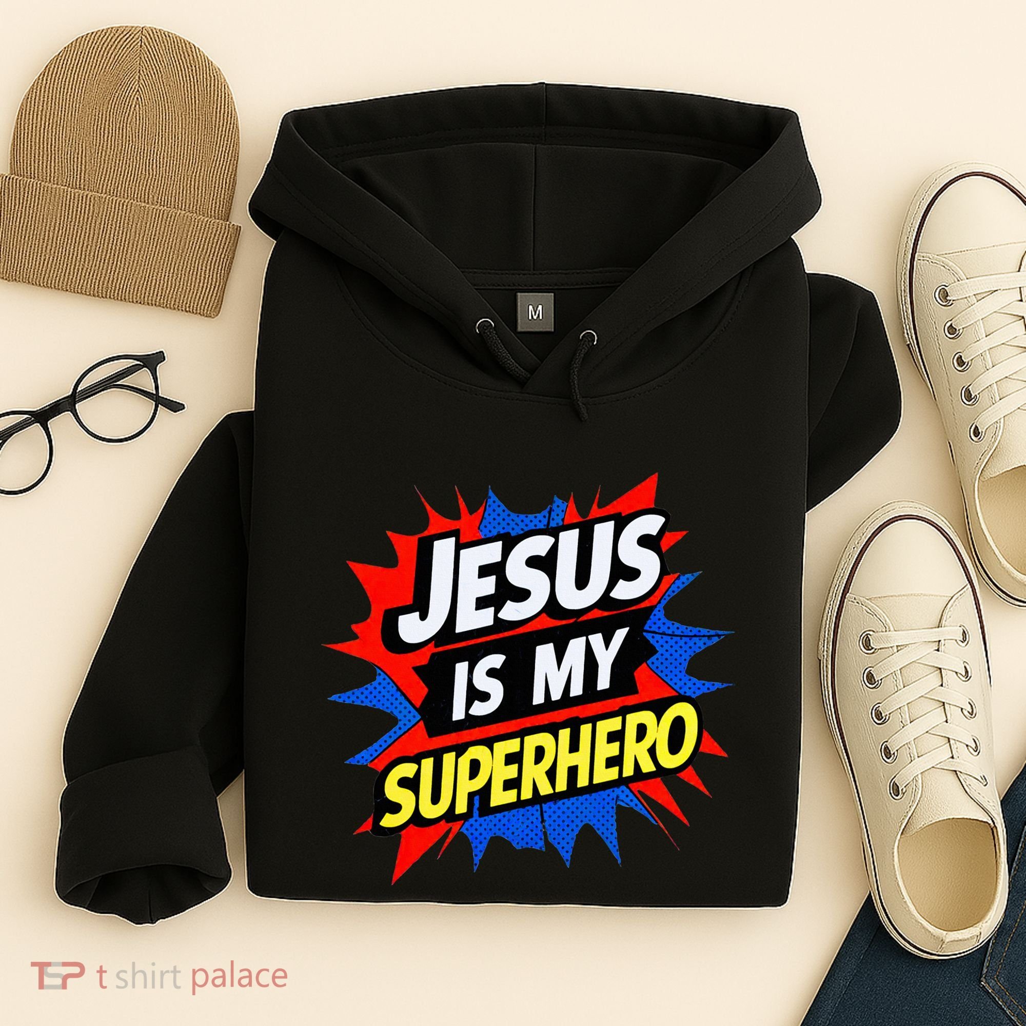Jesus Is My Superhero Christian God Religious Comic Hoodie