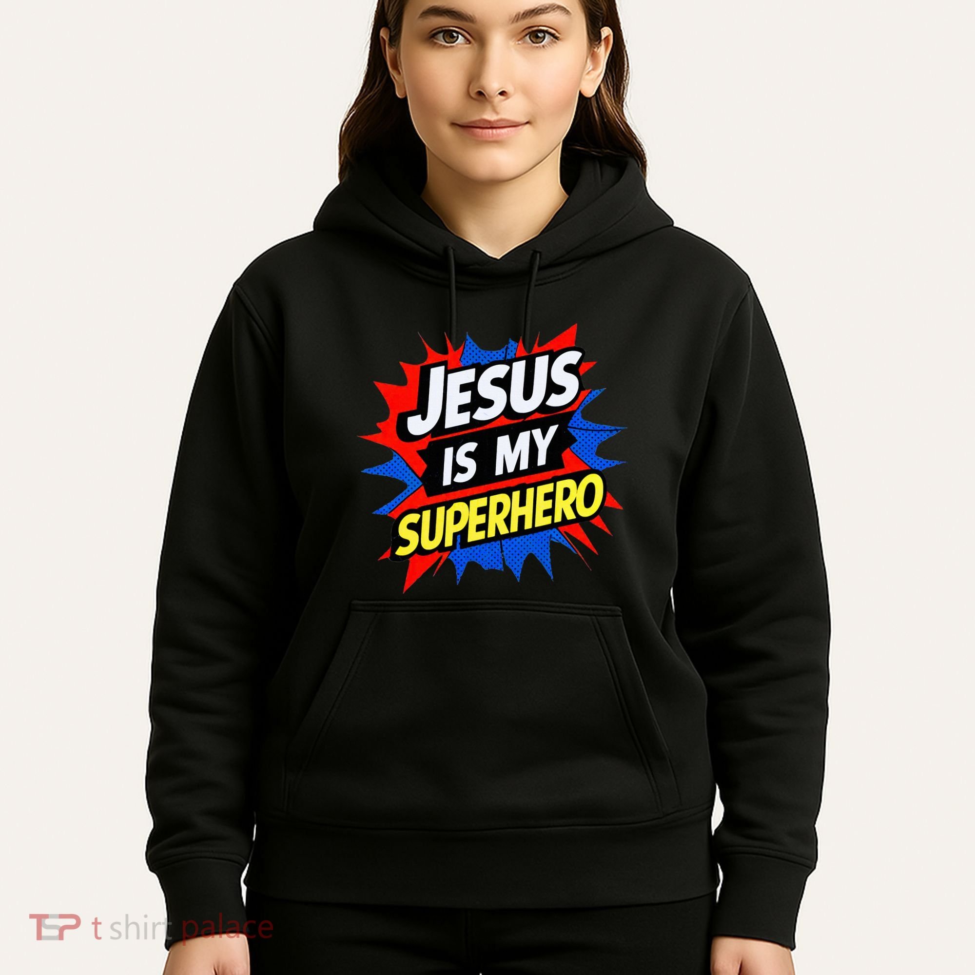 Jesus Is My Superhero Christian God Religious Comic Hoodie