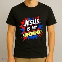 Jesus Is My Superhero Christian God Religious Comic T-Shirt thumb 3
