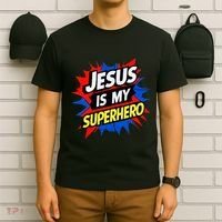 Jesus Is My Superhero Christian God Religious Comic T-Shirt thumb 6