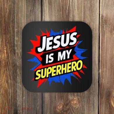 Jesus Is My Superhero Christian God Religious Comic Coaster